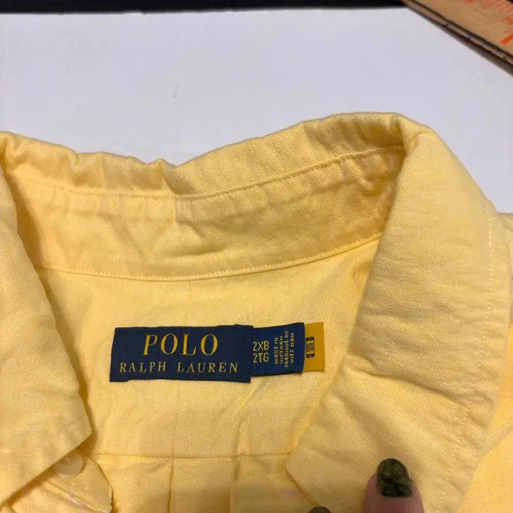 Polo Ralph Lauren Yellow Oxford Shirt 2XB Big Button Down Pony Logo